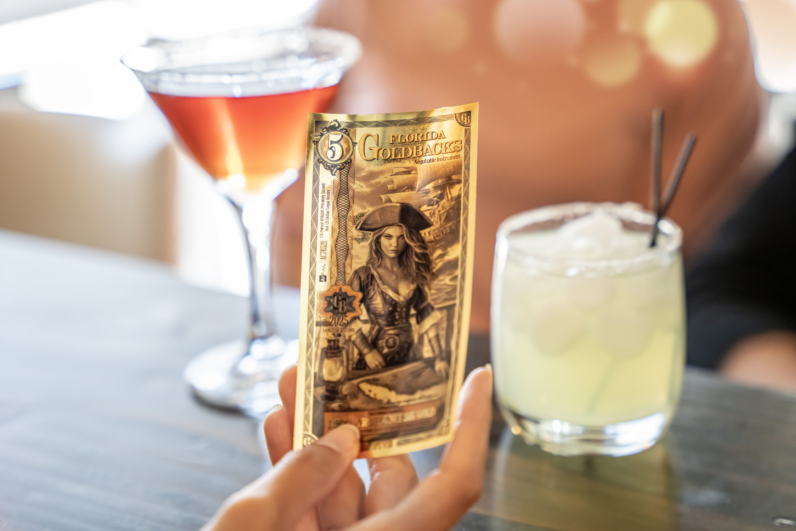 Gold ATM in a restaurant